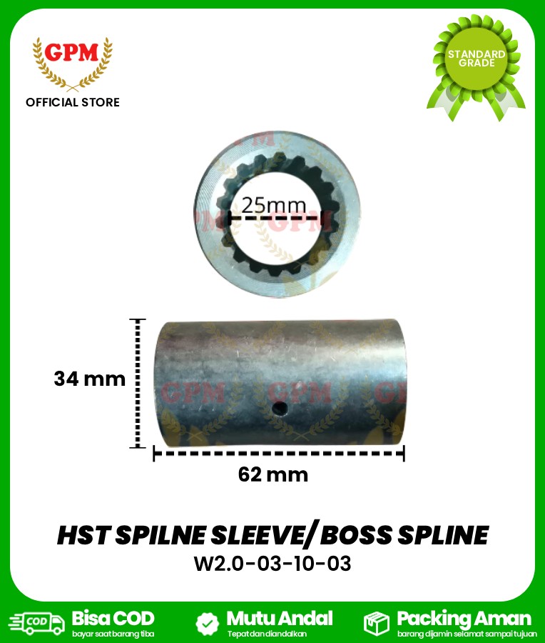 HST SPILNE SLEEVE/ BOSS SPLINE FOR NDR85 / W2.0-03-10-03
