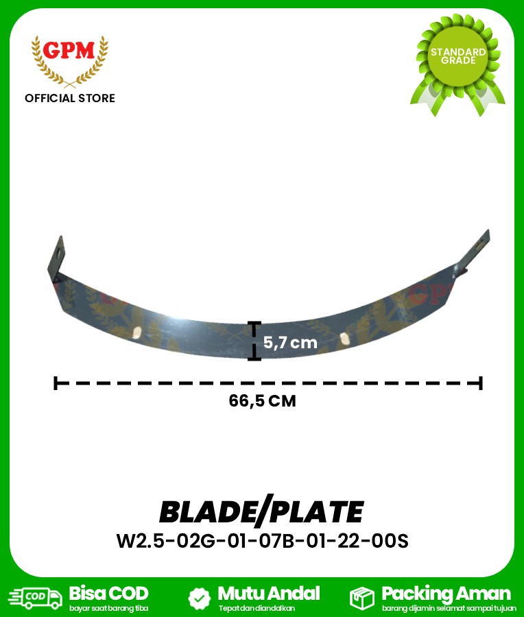 BLADE/PLATE FOR BIMO-102 / W2.5-02G-01-07B-01-22-00S