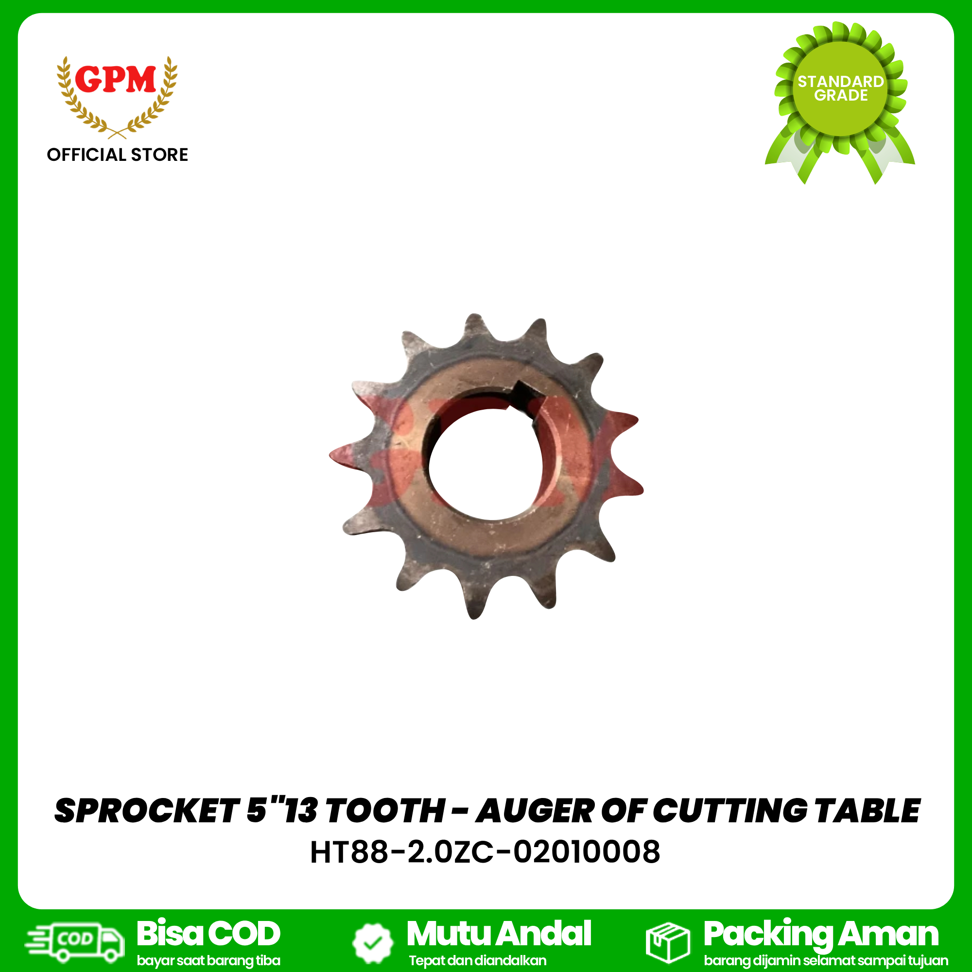 SPROCKET 5"13 TOOTH - AUGER OF CUTTING TABLE / HT88-2.0ZC-02010008