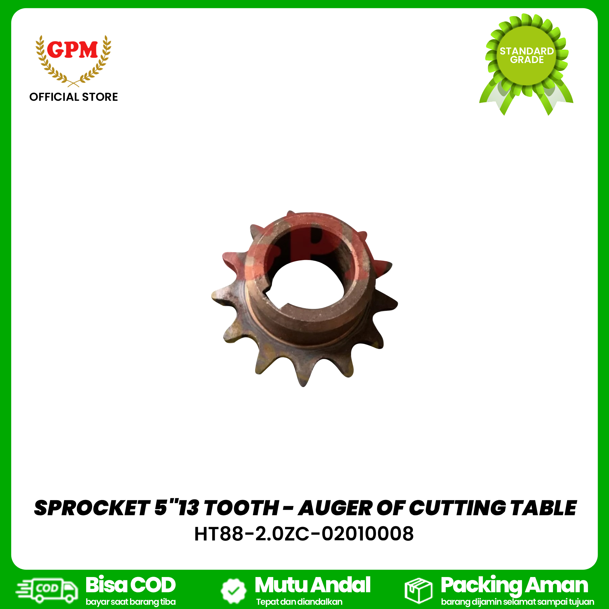 SPROCKET 5"13 TOOTH - AUGER OF CUTTING TABLE / HT88-2.0ZC-02010008