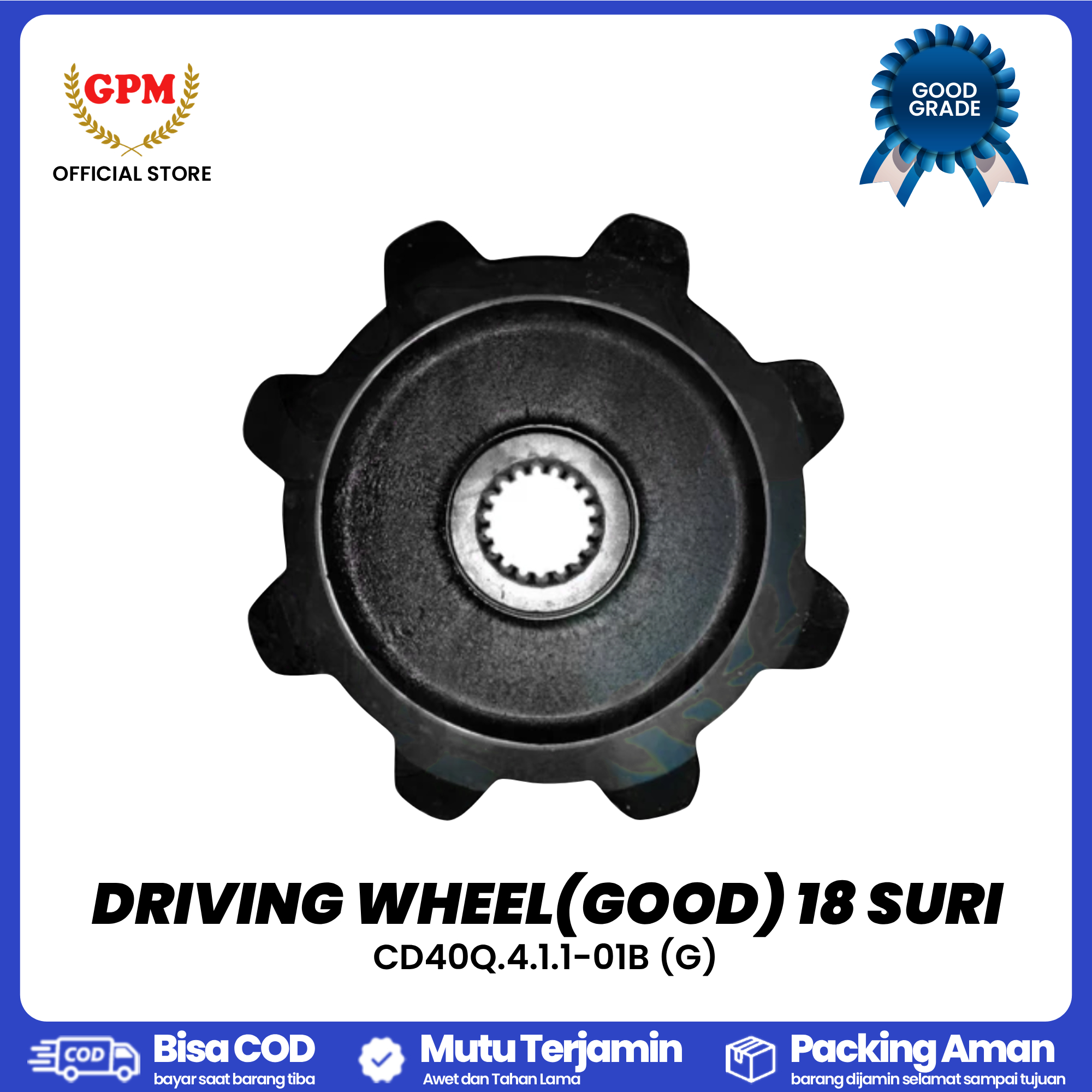 DRIVING WHEEL(GOOD) 18 SURI HT88 / SPROCKET 18 SURI DALAM ZOOMLION, HT-88 / CD40Q.4.1.1-01B (G)