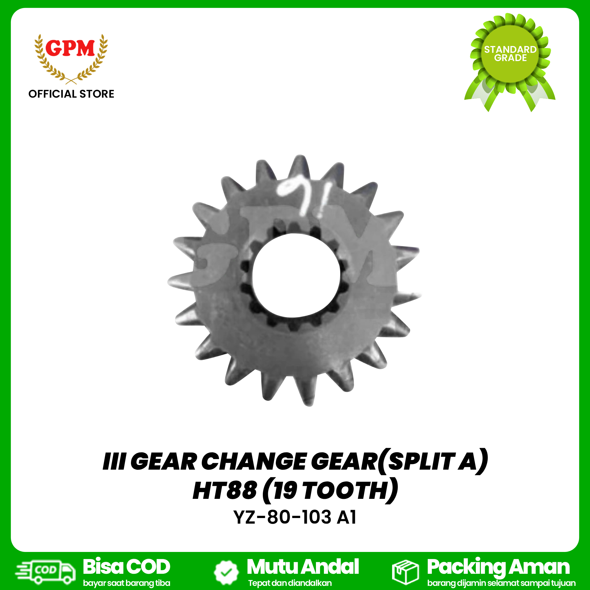 III GEAR CHANGE GEAR(SPLIT A) / HT88 (19 TOOTH) / YZ-80-103 A1
