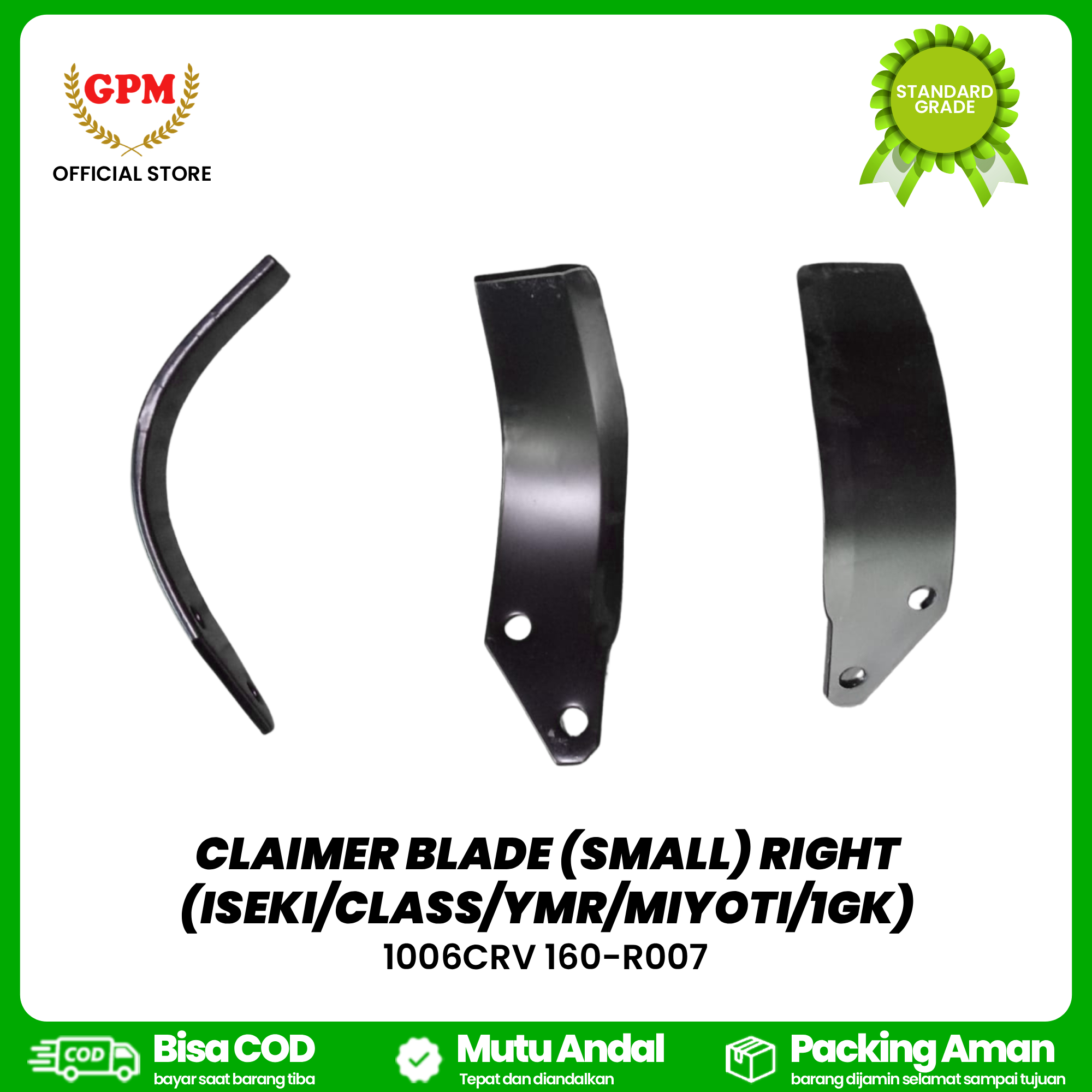 CLAIMER BLADE (SMALL) RIGHT (ISEKI/CLASS/YMR/MIYOTI/1GK) TEBAL 6 MM / 1006CRV 160-R007