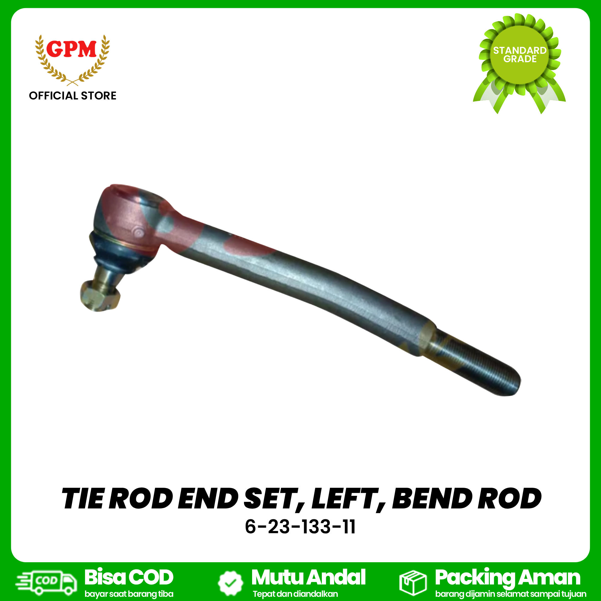 TIE ROD END SET, LEFT, BEND ROD FOR TRACKTOR KBT L3608 / 6-23-133-11