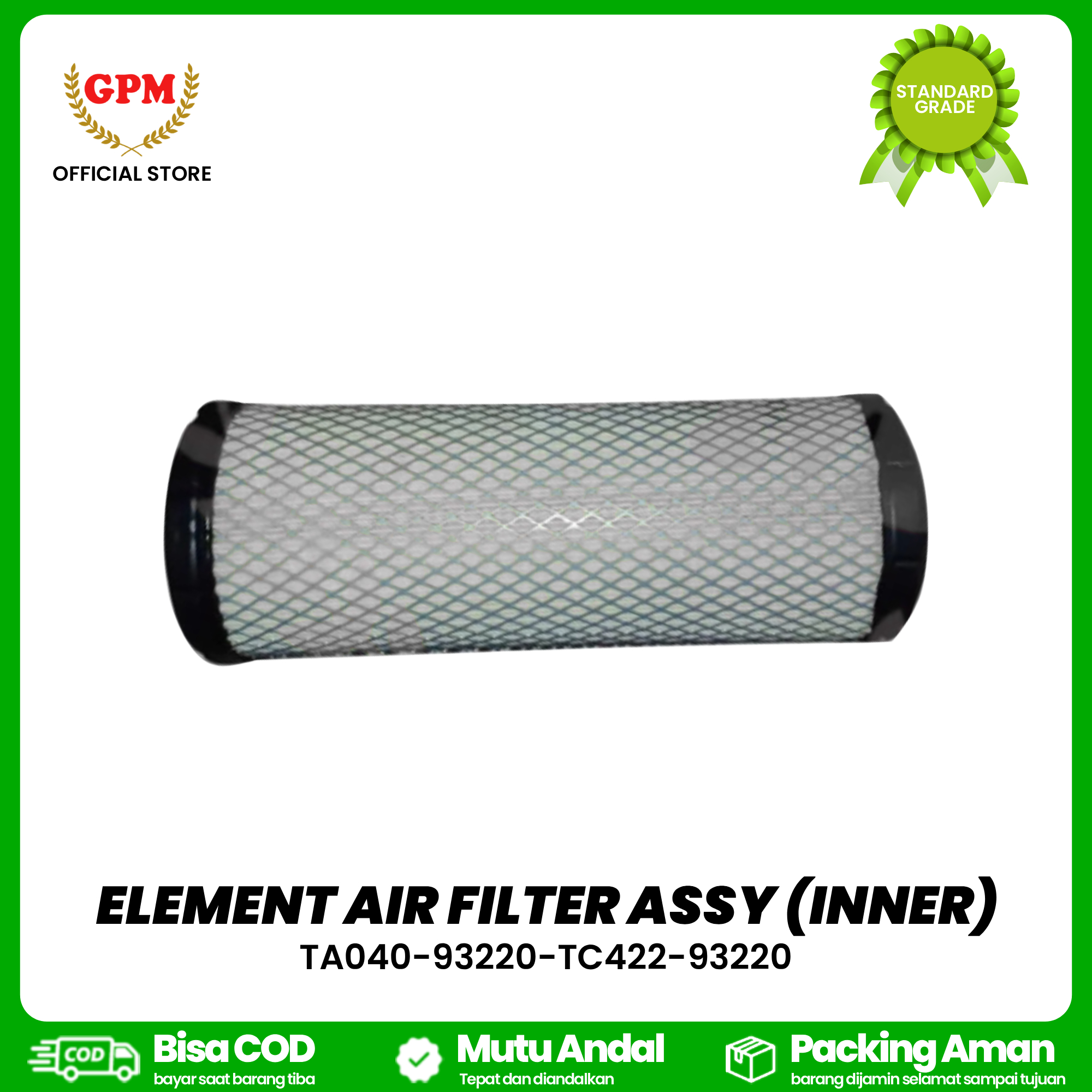 ELEMENT AIR FILTER ASSY (INNER) FOR TRACKTOR KBT L3608 / TA040-93220-TC422-93220